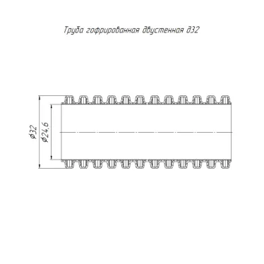 Труба гофрированная двустенная ПНД гибкая d32мм SN34 450 красн. (уп.20м) Промрукав PR15.0266