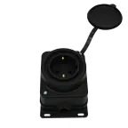 Колодка удлинителя 1-м MultiSet 16А 250В IP44 с заземл. каучук черн. SE MST4003BK