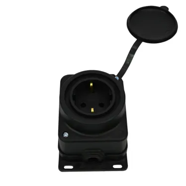 Колодка удлинителя 1-м MultiSet 16А 250В IP44 с заземл. каучук черн. SE MST4003BK