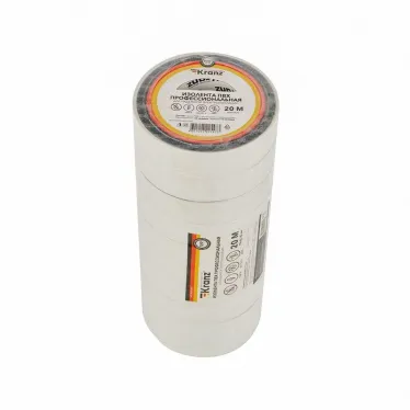 Изолента ПВХ профессиональная 0.18х19мм 20м бел. Kranz KR-09-2801