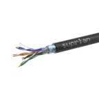 Кабель витая пара F/UTP кат.5e 4х2х24AWG solid PE OUTDOOR трос черн. (м) Rexant 01-0144
