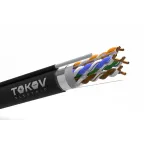 Кабель витая пара F/UTP кат.5e 4х2х24AWG solid PE OUTDOOR трос черн. (м) Rexant 01-0144