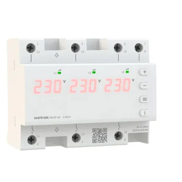 Трехфазное реле напряжения Welrok D6-63 red
