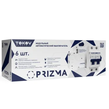 Выключатель автоматический модульный 2п C 4А 4.5кА PRIZMA TOKOV ELECTRIC TKE-PZ45-MCBI-2-4-C
