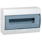 Щиток 8 мод. настенный FRAME с тонированной дверцей с 2 шинами PEN на 6 и 8 отв. бел. DKC F08W1WD