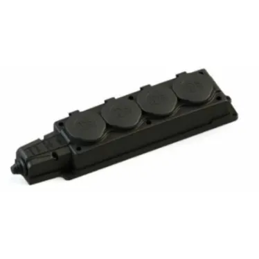 Колодка удлинителя 4-м MultiSet 16А 250В IP44 с заземл. каучук черн. SE MST4104BK
