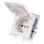 Розетка BRITE РСбш10-3-44-БрБ 16А IP44 с заземл. защ. шторки с крышкой механизм бел. IEK BR-R16-16-44-K01