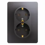                  Розетка 2-м СП Glossa 16А IP20 250В с заземл. в сборе графит SE GSL001324
               