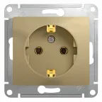 Розетка 2-м СП AtlasDesign 16А IP20 с заземл. в сборе карбон SE ATN001024