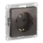 Розетка 1-м СП AtlasDesign 16А IP20 с заземл. механизм мокко SE ATN000643