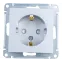 Розетка 1-м СП AtlasDesign 16А IP20 с заземл. защ. шторки механизм алюм. SE ATN000345