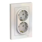 Розетка 2-м СП AtlasDesign 16А IP20 с заземл. в сборе карбон SE ATN001024