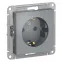 Розетка 1-м СП AtlasDesign 16А IP20 с заземл. механизм грифель SE ATN000743