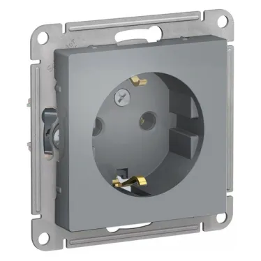 Розетка 1-м СП AtlasDesign 16А IP20 с заземл. механизм грифель SE ATN000743