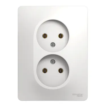 Розетка 2-м СП Glossa 16А IP20 без заземл. бел. SE GSL000120