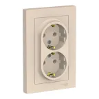                  Розетка 2-м СП AtlasDesign 16А IP20 с заземл. в сборе беж. SE ATN000224
               