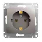                  Розетка 1-м СП Glossa 16А IP20 250В с заземл. механизм платина SE GSL001243
               