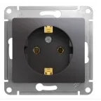 Розетка 1-м СП AtlasDesign 16А IP20 с заземл. механизм грифель SE ATN000743