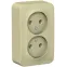 Розетка 2-м ОП Blanca 16А IP20 250В без заземл. без защ. шторок с изолир. пластиной беж. SE BLNRA000217
