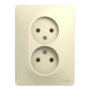 Розетка 2-м СП Glossa 16А IP20 без заземл. беж. SE GSL000220