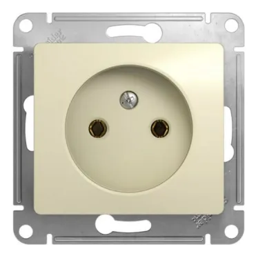 Розетка 1-м СП Glossa 16А IP20 без заземл. механизм беж. SE GSL000241
