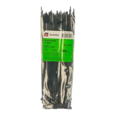 Хомут кабельный КСС 3х200 нейл. черн. (уп.100шт) Fortisflex 49409