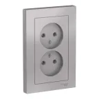                  Розетка 2-м СП AtlasDesign 16А IP20 без заземл. в сборе алюм. SE ATN000320
               