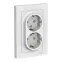 Розетка 2-м СП AtlasDesign 16А IP20 с заземл. в сборе бел. SE ATN000124