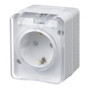 Розетка 1-м ОП AtlasDesign PROFI 16А IP54 250В заземл. защ. шторки бел. SE ATN540145