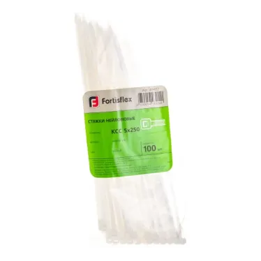 Хомут кабельный КСС 5х250 нейл. бел. (уп.100шт) Fortisflex 49402