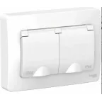                  Розетка 2-м СП Blanca 16А IP44 250В с заземл. защ. шторки с крышкой бел. SE BLNRS441121
               