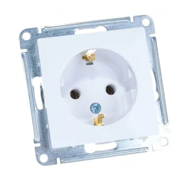 Розетка 1-м СП AtlasDesign 16А IP20 с заземл. механизм бел. SE ATN000143