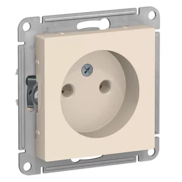 Розетка 1-м СП AtlasDesign 16А IP20 без заземл. без защ. шторок механизм беж. SE ATN000241