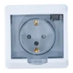                  Розетка 1-м СП Этюд 16А IP44 250В с заземл. защ. шторки бел. SE PC16-044B
               