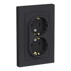                  Розетка 2-м СП AtlasDesign 16А IP20 с заземл. в сборе карбон SE ATN001024
               