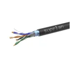 Кабель витая пара F/UTP кат.5e 4х2х24AWG solid PE OUTDOOR трос черн. (м) Rexant 01-0144