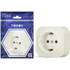 Розетка 1-м СП Glossa 16А IP20 с заземл. механизм беж. SE GSL000243