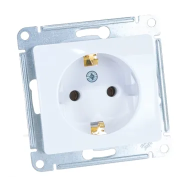 Розетка 1-м СП Glossa 16А IP20 с заземл. механизм бел. SE GSL000143