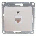 Розетка компьютерная 1-м СП Glossa RJ45 кат.5E механизм бел. SE GSL000181K
