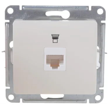 Розетка компьютерная 1-м СП Glossa RJ45 кат.5E механизм беж. SE GSL000281K