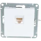 Розетка компьютерная 1-м СП Glossa RJ45 кат.5E механизм бел. SE GSL000181K