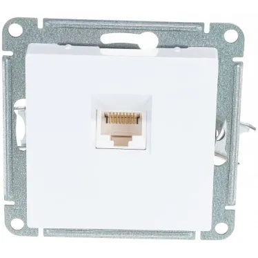 Розетка компьютерная 1-м AtlasDesign RJ45 кат.5E механизм бел. SE ATN000183