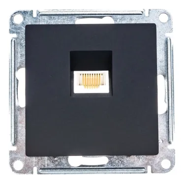Розетка компьютерная 1-м AtlasDesign RJ45 кат.5E механизм карбон SE ATN001083