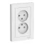 Розетка 2-м СП AtlasDesign 16А IP20 без заземл. в сборе бел. SE ATN000120
