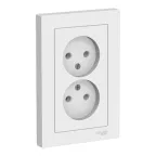 Розетка 2-м СП AtlasDesign 16А IP20 без заземл. в сборе бел. SE ATN000120