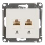                  Розетка компьютерная 2-м Glossa RJ45 кат.5E механизм бел. SE GSL000185KK
               