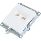 Розетка компьютерная 2-м Glossa RJ45 кат.5E механизм бел. SE GSL000185KK