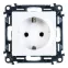 Розетка 1-м СП Valena Life 16А IP2X 250В 2P+E безвинтов. клеммы с лицев. панелью механизм бел. Leg 753421