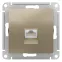 Розетка компьютерная AtlasDesign RJ45 кат.5E механизм шампань SE ATN000583