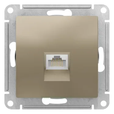 Розетка компьютерная AtlasDesign RJ45 кат.5E механизм шампань SE ATN000583